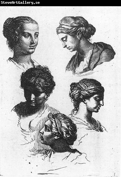 Gerard de Lairesse Five Female Heads